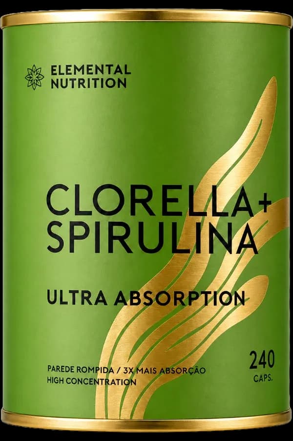 Clorella + Spirulina — Ultra Absorption — parede rompida