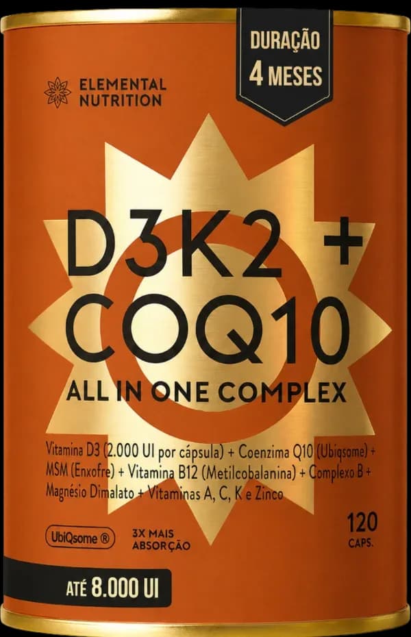 D3K2 + COQ10 — All in One Complex — UbiQsome 3× absorção