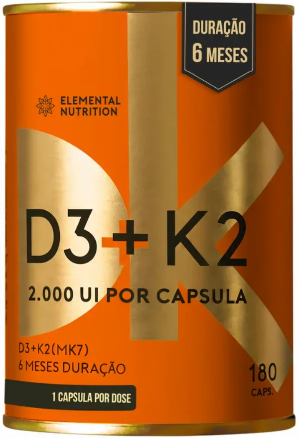 D3 + K2 — Vitamina D3 com Vitamina K2 (MK-7)